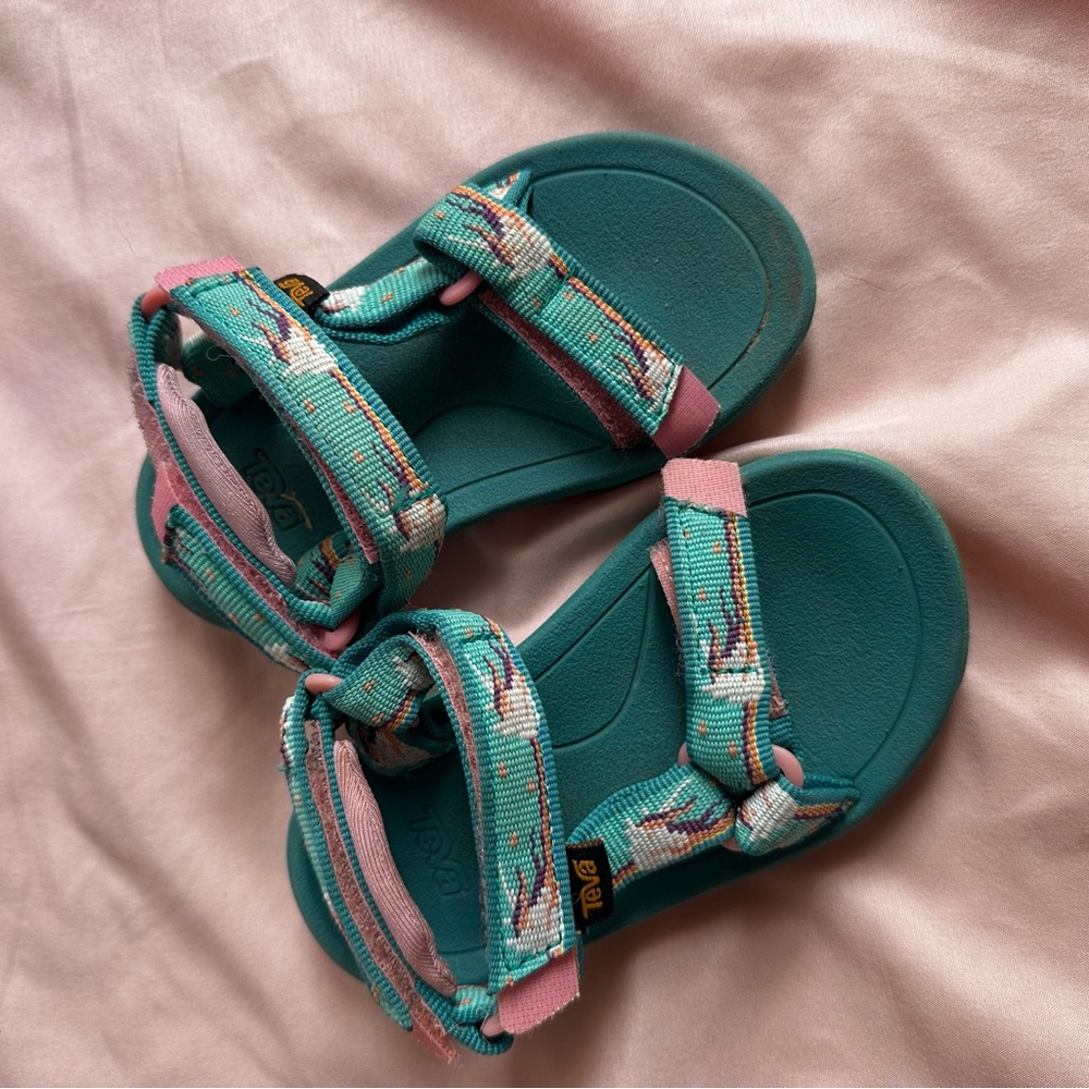 Teva Teal and Pink Kids Sandals